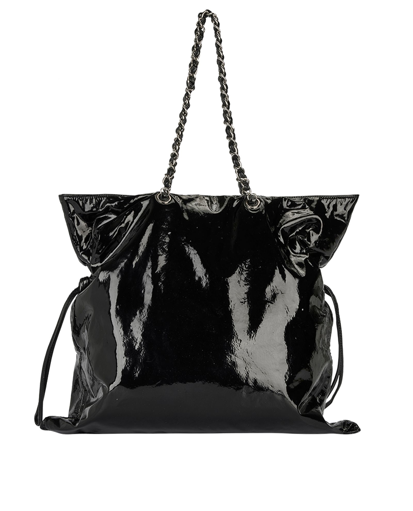 Chanel black discount patent leather bag